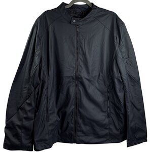 For The Republic of Men Faux Leather Windbreaker Jacket Gray Size XL NWT $88